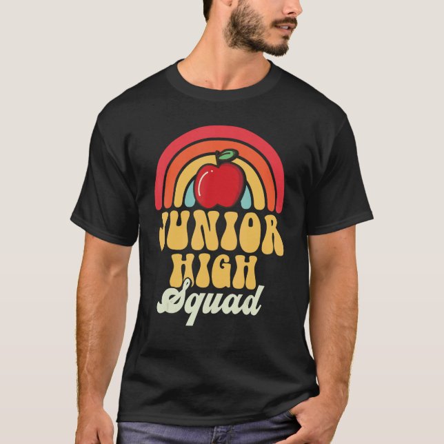 Camiseta Junior High Squad Teacher Rainbow Back To School_1 (Anverso)