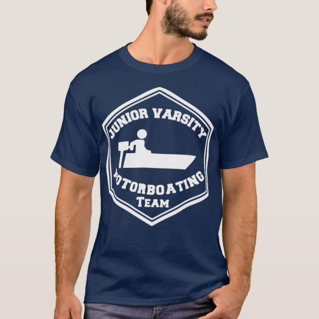 Camiseta Junior Varsity Motorboating Team  Novelty Frat (Anverso)
