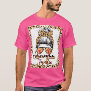 Camiseta Junkie Leopard Crawfish blanqueado Messy Bun con S