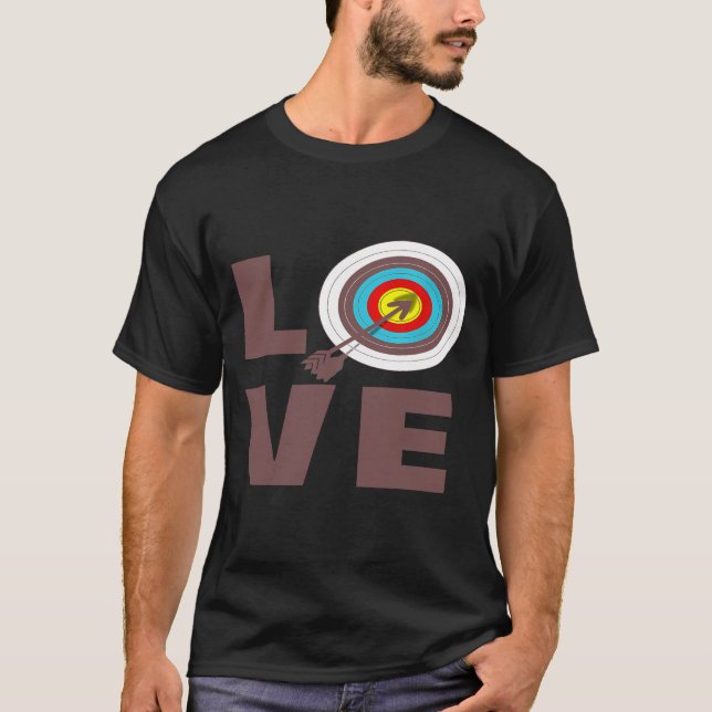 Camiseta Junta de objetivo del tiro con arco de amor Arquer (Anverso)