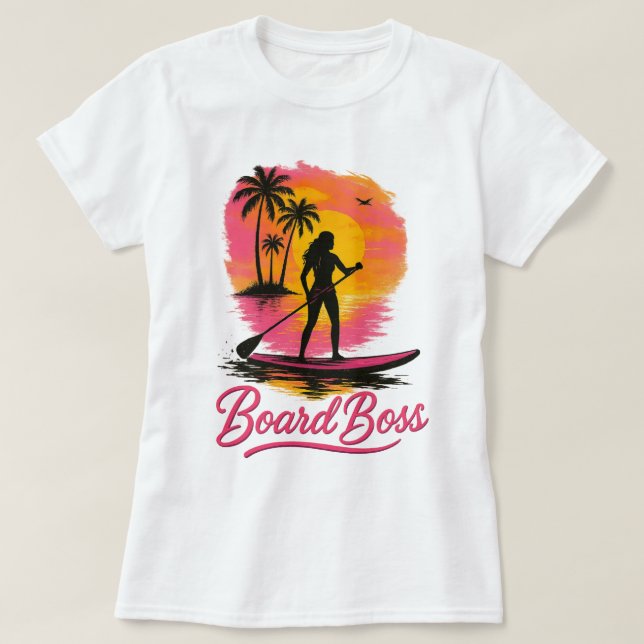 Camiseta Junta Jefe SUP Chica Retro Sunset (Diseño del anverso)