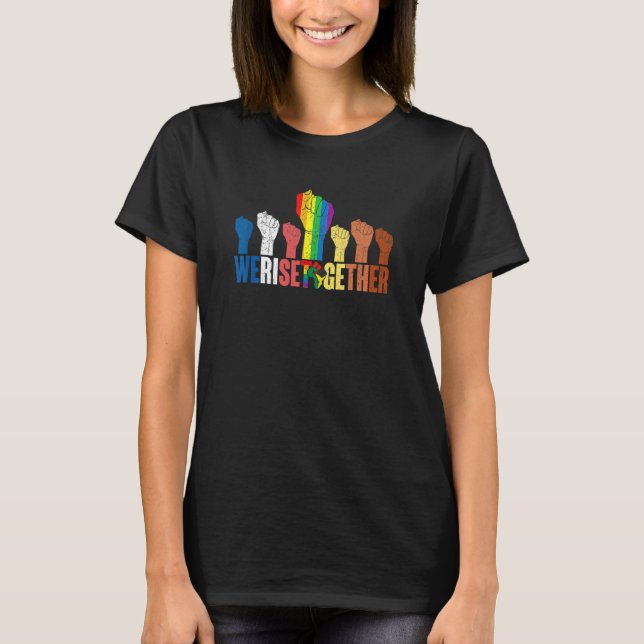 Camiseta Juntos Alzamos Lgbt de Igualdad de Puño Arcoiris N (Anverso)