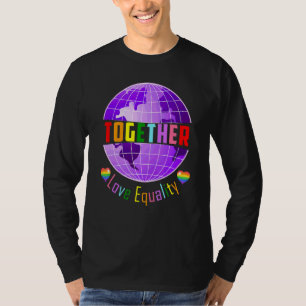 Camiseta Juntos Bandera LGBT de Orgullo de Igualdad de Amor