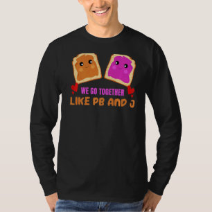 Camiseta Juntos Como Pb Y J Peanut Butter Jelly Food Gra