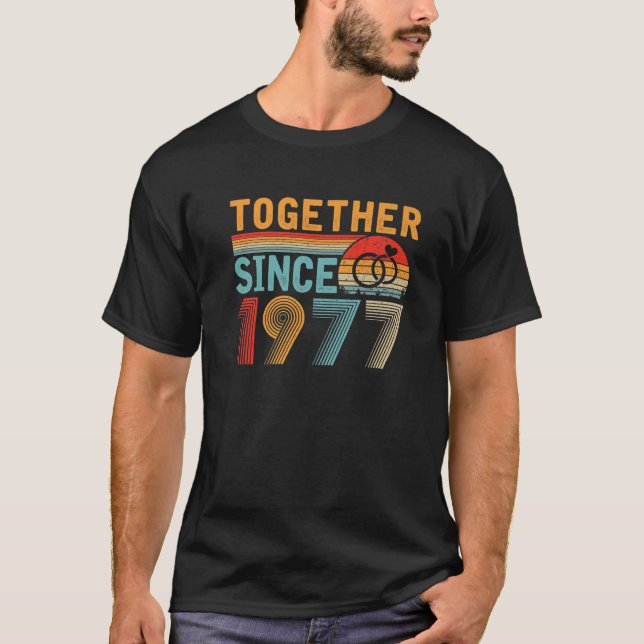 Camiseta Juntos Desde 1977 Estilo Retro 44º Boda Anniv (Anverso)