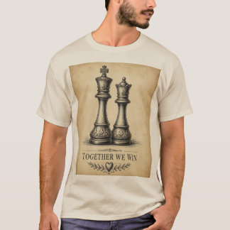 Camiseta Juntos Ganamos Pareja de Ajedrez Vintage