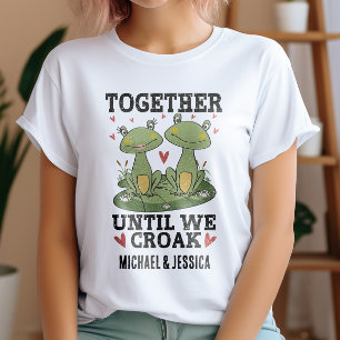 Camiseta Juntos hasta que croamos Pareja de ranas retro per