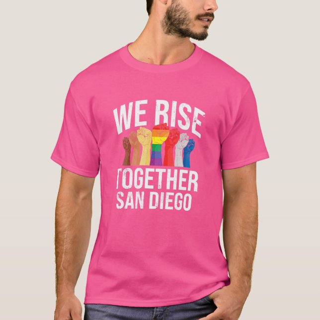 Camiseta Juntos levantamos el Orgullo de San Diego Lgbtq en (Anverso)