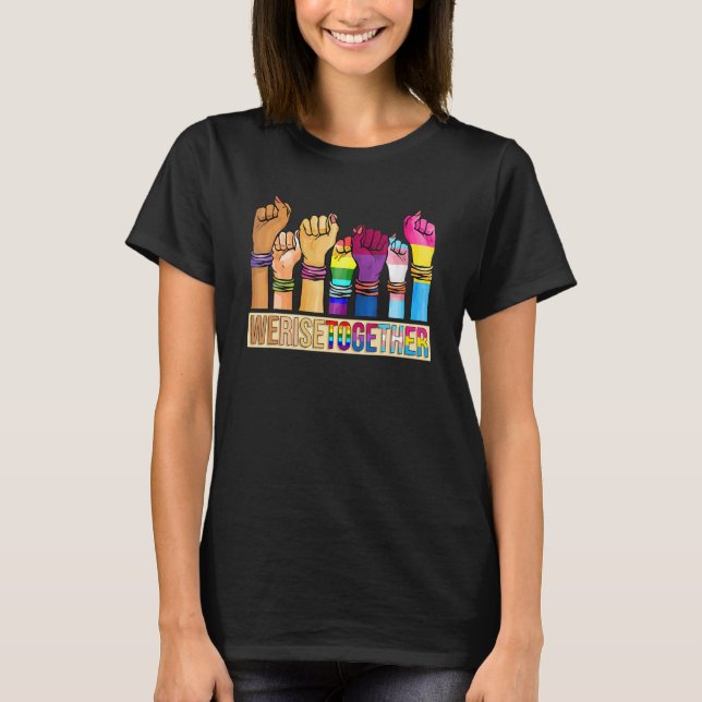 Camiseta Juntos Levantamos El Orgullo Lgbt-Q Justicia Socia (Anverso)