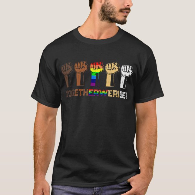 Camiseta Juntos nos levantamos - Las vidas negras importan (Anverso)
