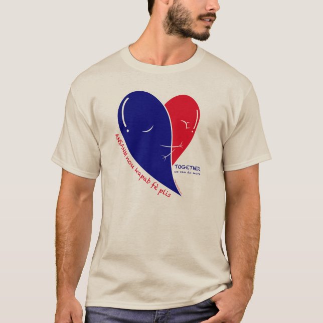 Camiseta Juntos podemos hacer más - criollo haitiano/inglés (Anverso)
