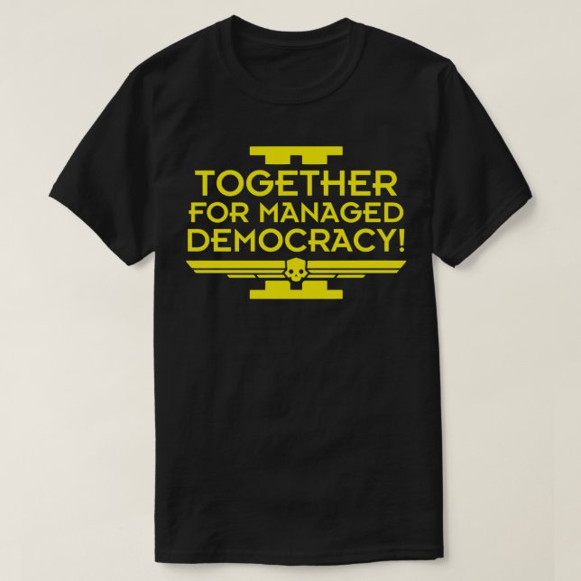 Camiseta juntos por la democracia administrada Helldivers (Diseño del anverso)