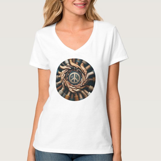 Camiseta Juntos por la paz - muchas manos (Anverso)
