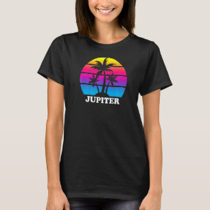 Camiseta Júpiter Florida Retro Palm Tree Sunset vacaciones