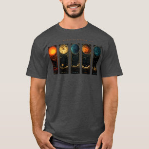 Camiseta Júpiter Moons Exploración espacial Cosmos Arte Pla