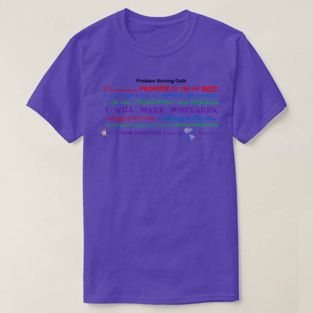 Camiseta Juramento de resolución de problemas (Diseño del anverso)