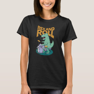 Camiseta Jurassi Rex y Roll Classic Rock and Roll Drummer