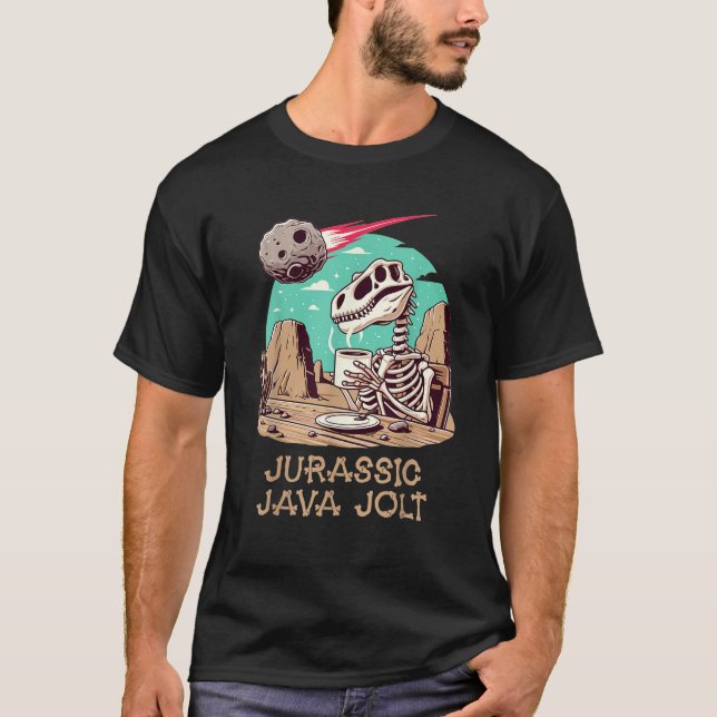 Camiseta Jurassic Java Jolt Funny Dinosaur Coffee Lover Ske (Anverso)
