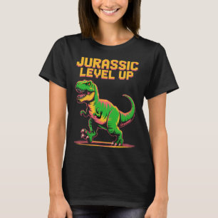 Camiseta Juric Level Up Pixel Dinosaur Cumpleaños Jugador 