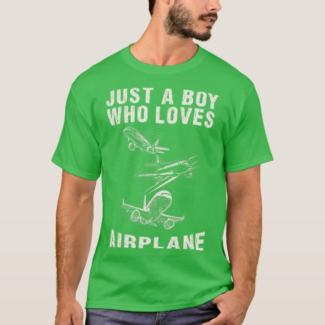 Camiseta Just a boy who loves airplane (Anverso)