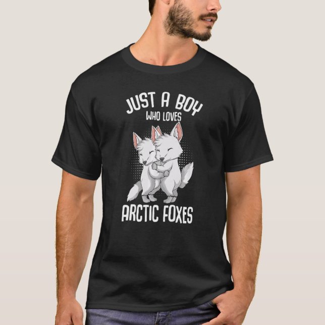 Camiseta Just A Boy Who Loves Arctic Foxes Kids Boys Arctic (Anverso)