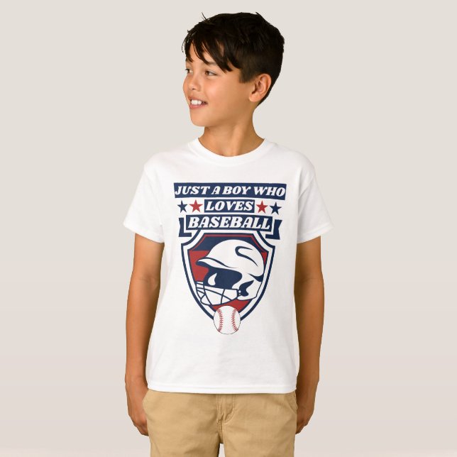 Camiseta just a boy who loves baseball (Anverso completo)