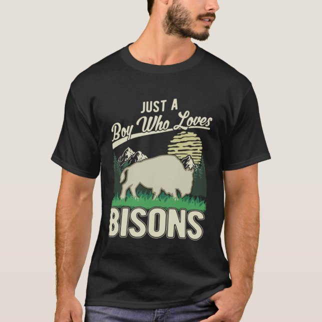 Camiseta Just a boy who loves Bisons Water Buffalo Boy Buff (Anverso)