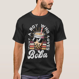 Camiseta Just a Boy Who Loves Boba Cool Fun Summer Boba Dri