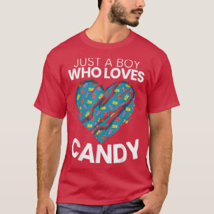 Camiseta Just A Boy Who Loves Candy Sweet Sugar Lollipop De