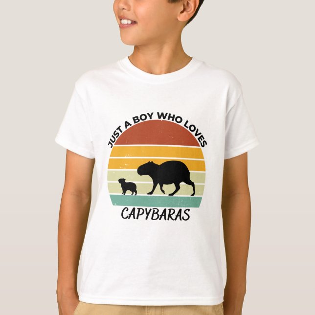 Camiseta Just a boy who loves capybaras (Anverso)