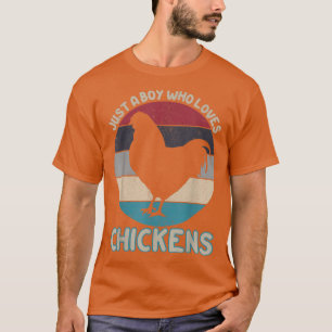 Camiseta Just A Boy Who Loves Chickens  Farmer Chicken Love