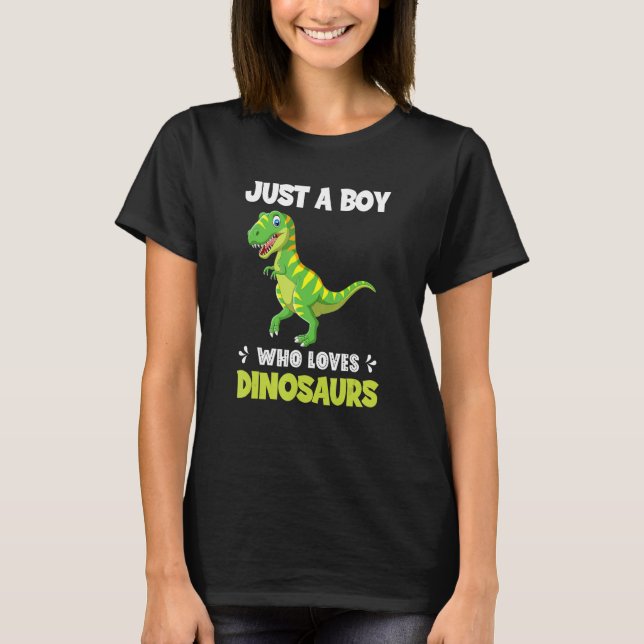 Camiseta Just A Boy Who Loves Dinosaurs Rawr Rex Dinosaur (Anverso)