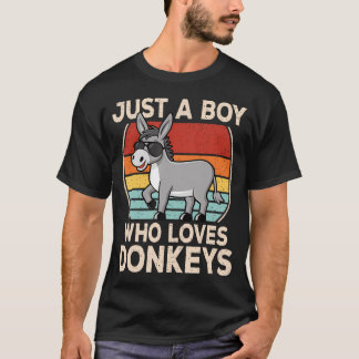 Camiseta Just A Boy Who Loves Donkeys Cool Donkey Lover Boy