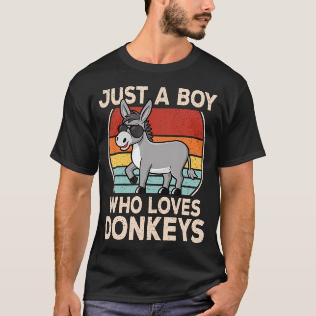 Camiseta Just A Boy Who Loves Donkeys Cool Donkey Lover Boy (Anverso)