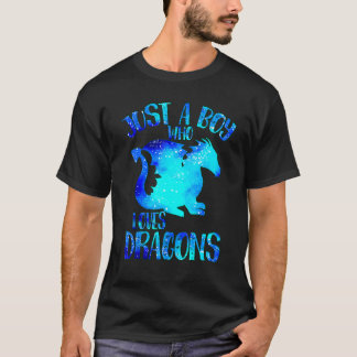 Camiseta Just a Boy Who Loves Dragons   Space Dragon Cool B