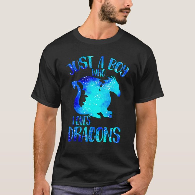 Camiseta Just a Boy Who Loves Dragons   Space Dragon Cool B (Anverso)