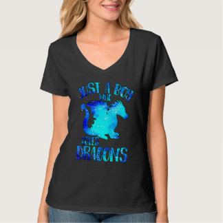 Camiseta Just a Boy Who Loves Dragons   Space Dragon Cool B