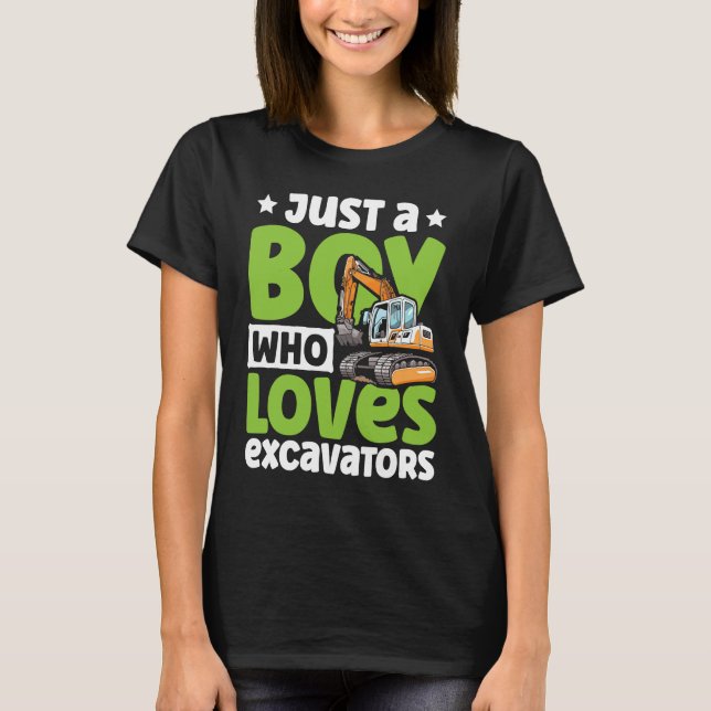 Camiseta Just a Boy Who Loves Excavators Construction Excav (Anverso)