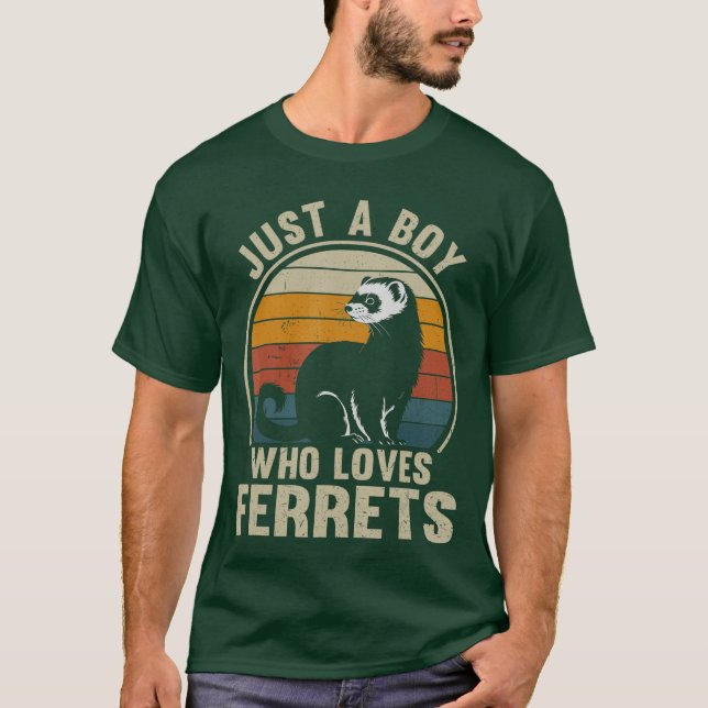Camiseta Just A Boy Who Loves Ferrets Recto Ferret Lover bo (Anverso)