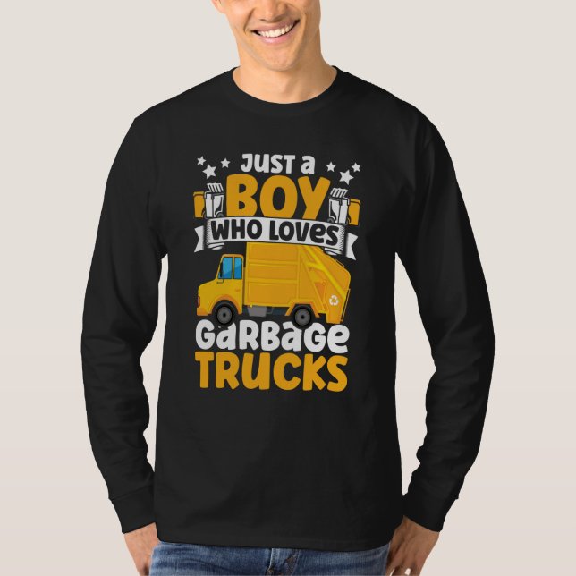 Camiseta Just A Boy Who Loves Garbage Trucks for Toddler Bo (Anverso)