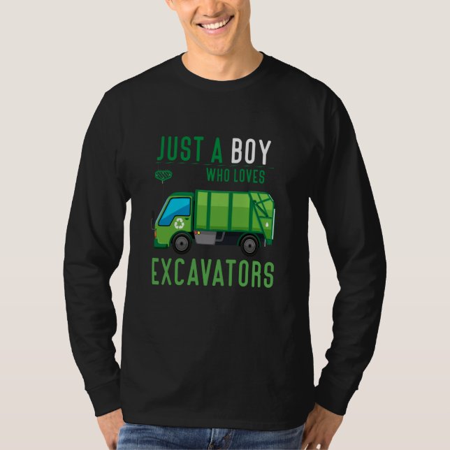 Camiseta Just A Boy Who Loves Garbage Trucks idea (Anverso)
