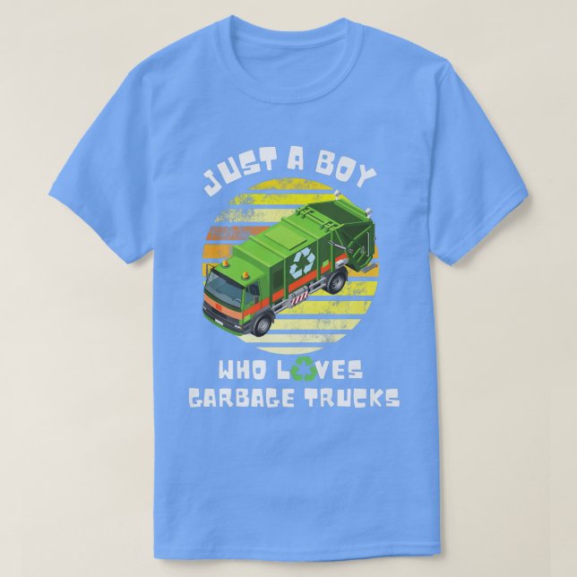 Camiseta Just a Boy Who Loves Garbage Trucks Toddler 6T 5T  (Diseño del anverso)