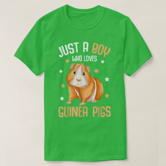 Camiseta Just a Boy who loves Guinea Pigs Kids Boys Guinea  (Diseño del anverso)