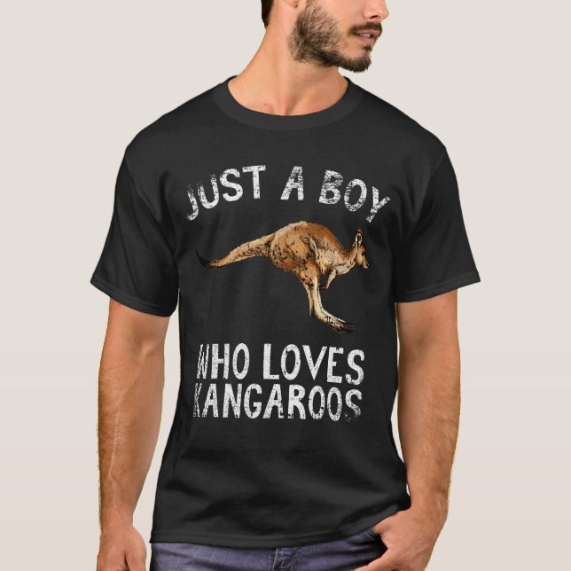 Camiseta Just A Boy Who Loves Kangaroos  (Anverso)