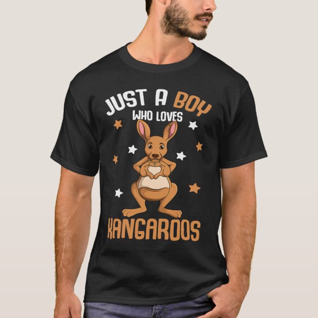 Camiseta Just a Boy who loves Kangaroos Kids Boys Kangaroo (Anverso)