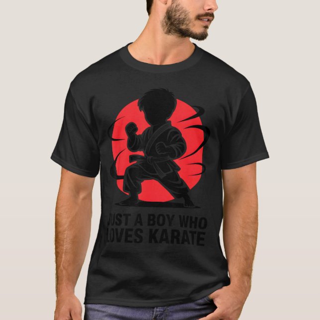Camiseta Just A Boy Who Loves Karate Martial Arts Karate Lo (Anverso)