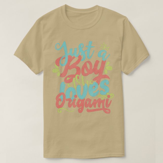 Camiseta Just A Boy Who Loves Origami Gift graphic (Diseño del anverso)