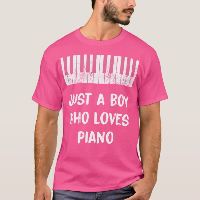 Camiseta Just A Boy Who Loves Piano (Anverso)