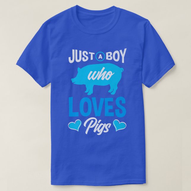 Camiseta Just A Boy Who Loves Pigs Funny Pig Lover Premium  (Diseño del anverso)