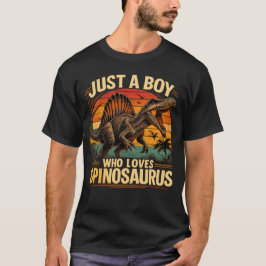 Camiseta Just a Boy Who Loves Spinosaurus Dinosaur Retro